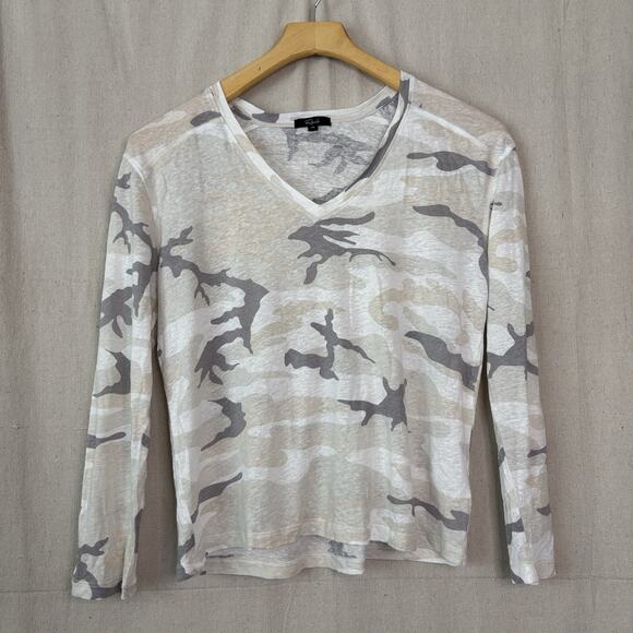 Rails Linen Blend Top Women XS Desert Camo Lightweight Preppy Hipster Everyday - Picture 1 of 8